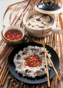 Reis mit Austernpilzen