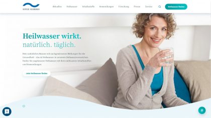 Website der Deutschen Heilbrunnen zum Naturheilmittel Heilwasser